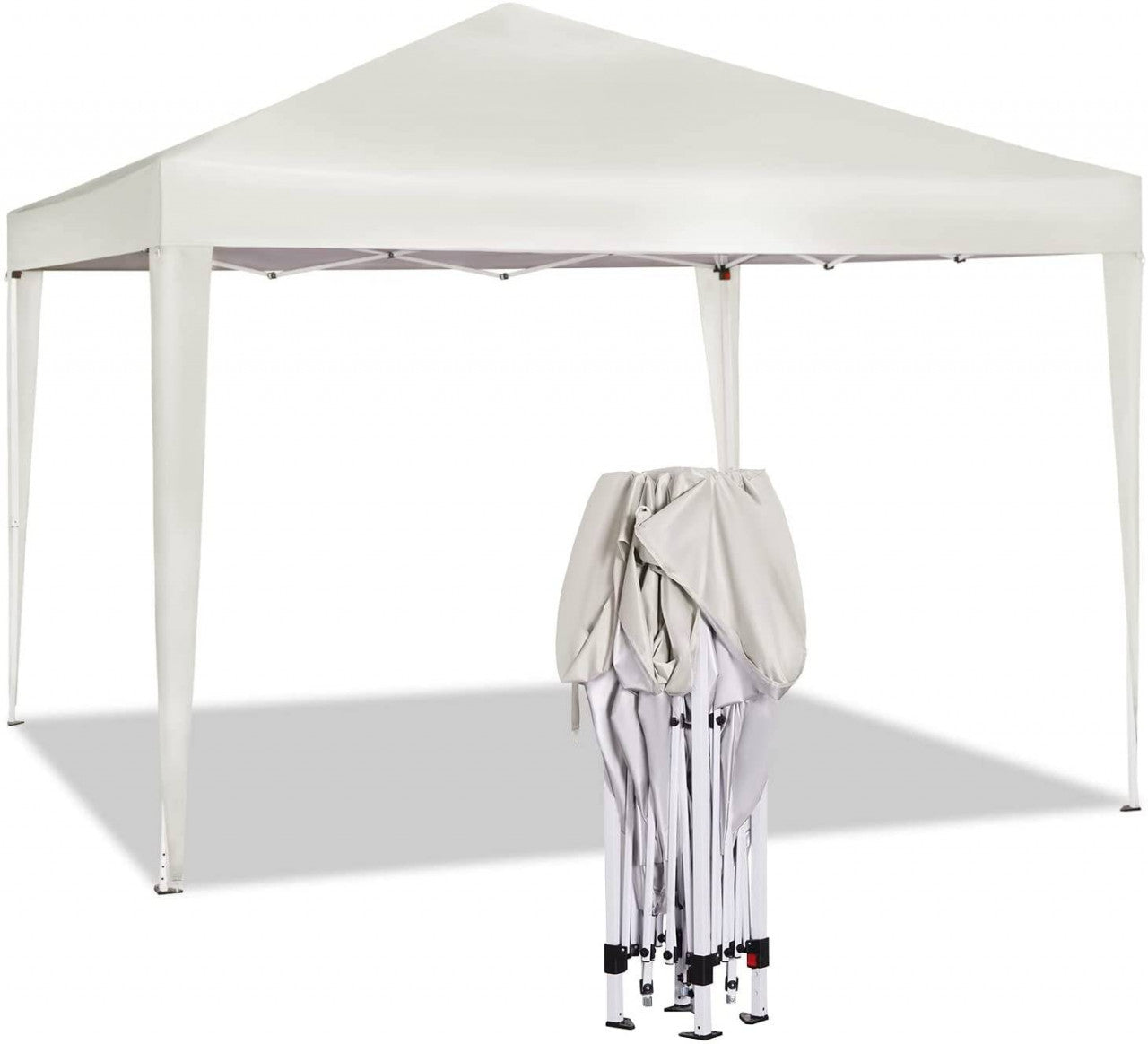 24goodz Pop-Up Pavilion - Waterproof and UV Resistant - 210D Oxford Fabric - For Outdoor Gatherings - Beige
