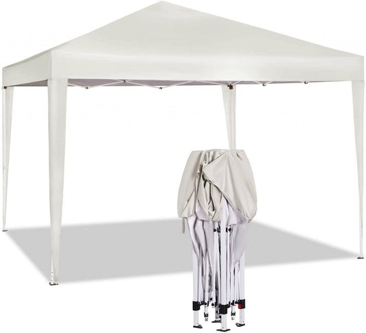 24goodz Pop-Up Pavilion - Waterproof and UV Resistant - 210D Oxford Fabric - For Outdoor Gatherings - Beige