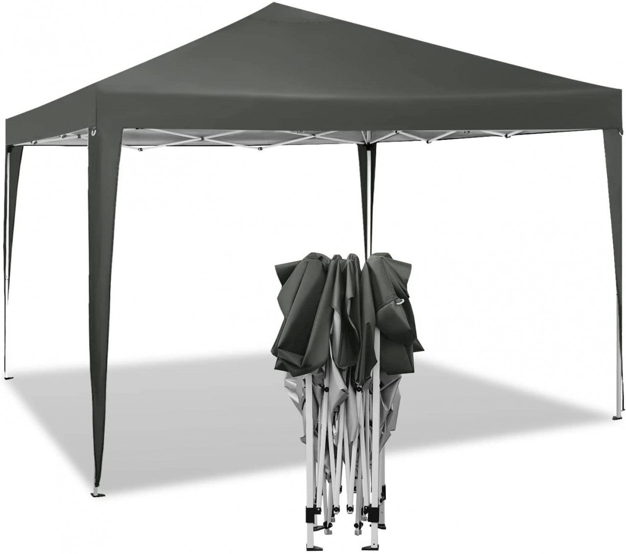 24goodz Pop-Up Pavilion - Waterproof and UV Resistant - 210D Oxford Fabric - For Outdoor Gatherings - Grey