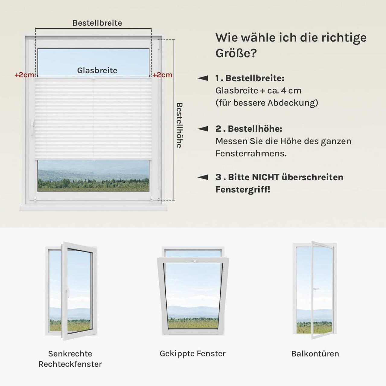 24goodz Pleated Blind with Easyfix Clamp Installation - No Drilling Required - 100% Polyester - For Any Room - White 90x130 cm - ws