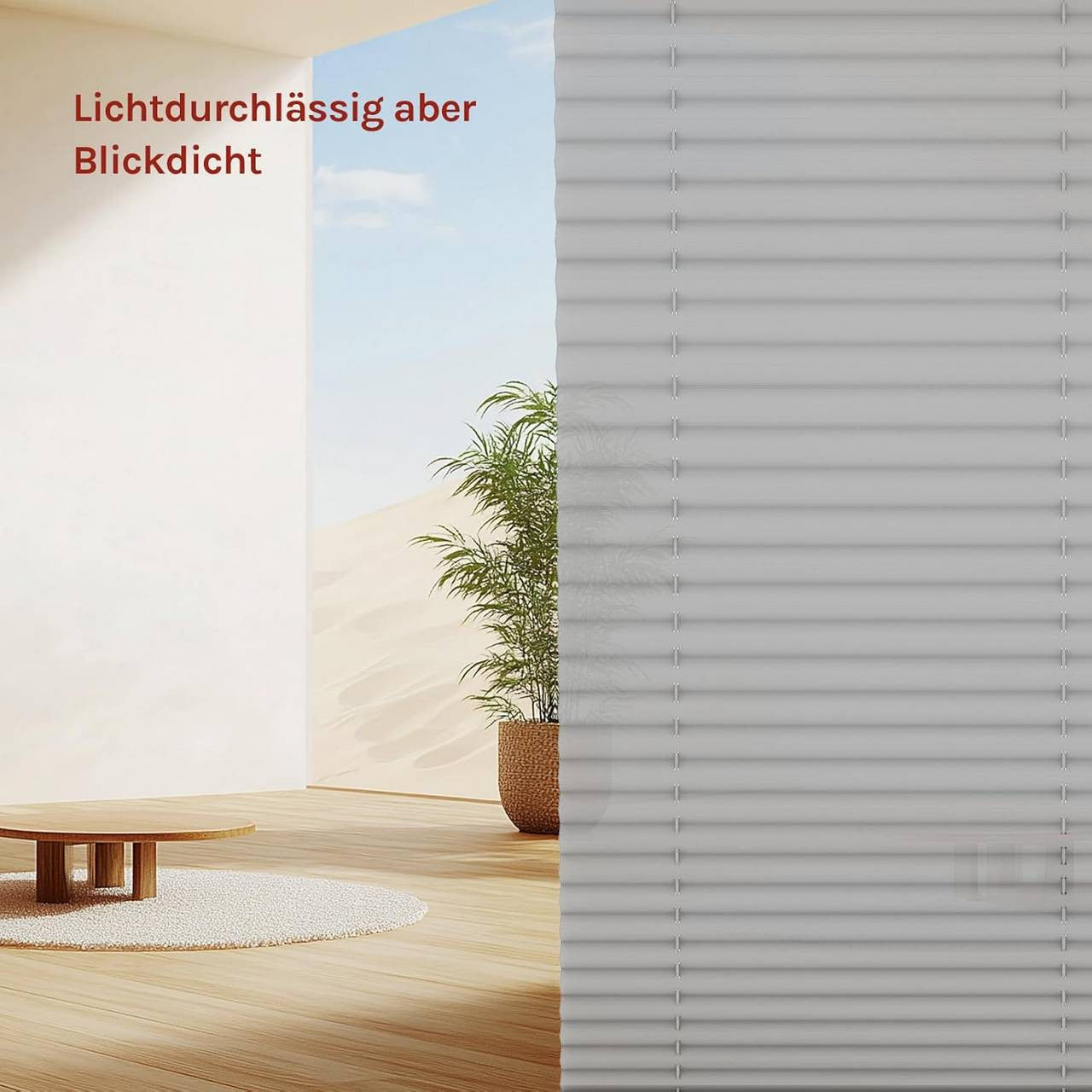 24goodz Pleated Blind with Easyfix Clamp Mount - No Drilling Required - 100% Polyester - Grey - 45-120 cm Width, 130 cm Height