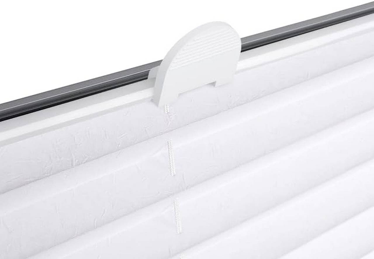 24goodz Pleated Blind with Crushed Look - High-Quality 100% Polyester - Easy Installation Without Drilling - White - 80x220 cm - ws