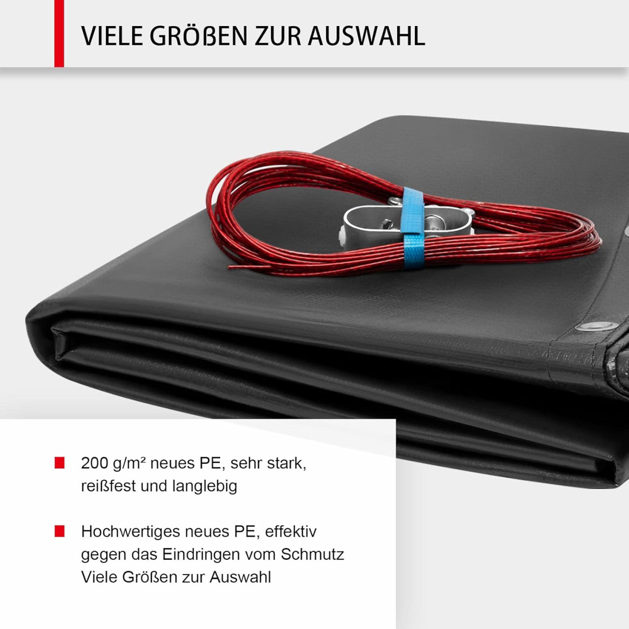 24goodz Pool Cover - Tear-Resistant Material - Protects Against Algae Growth - PE - Dark Grey - Ø 360 cm