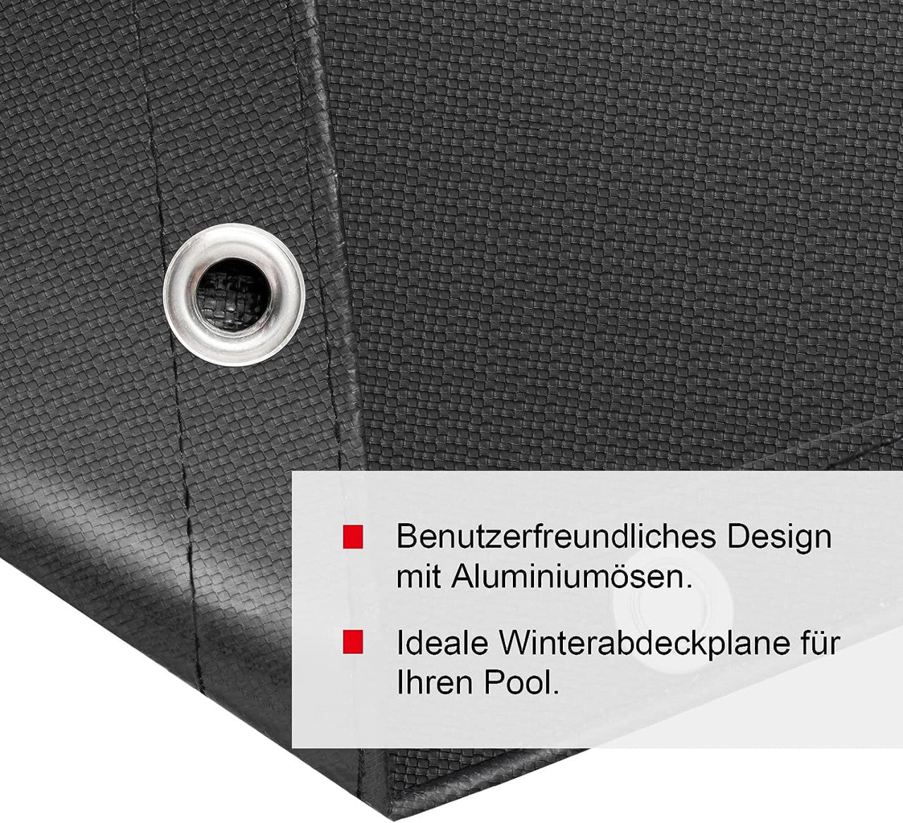 24goodz Round Pool Cover - Durable and Tear-Resistant - 200 g/m² PE - Grey - Ø 520 cm