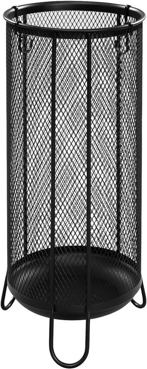 24goodz Umbrella Stand with Water Tray - Large Capacity - Robust & Stable - Iron - Grey - 23 x 49 cm
