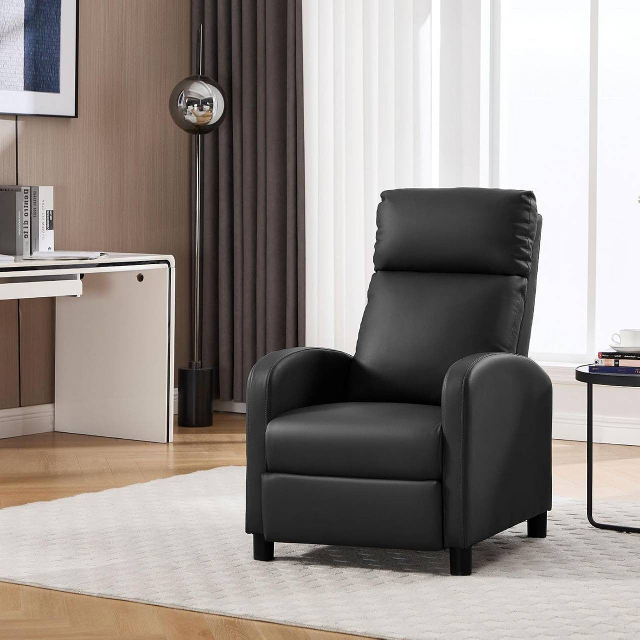 24goodz Relax Armchair - Ergonomic Comfort - Adjustable Recline - PU Leather - For Relaxation - Black/Grey