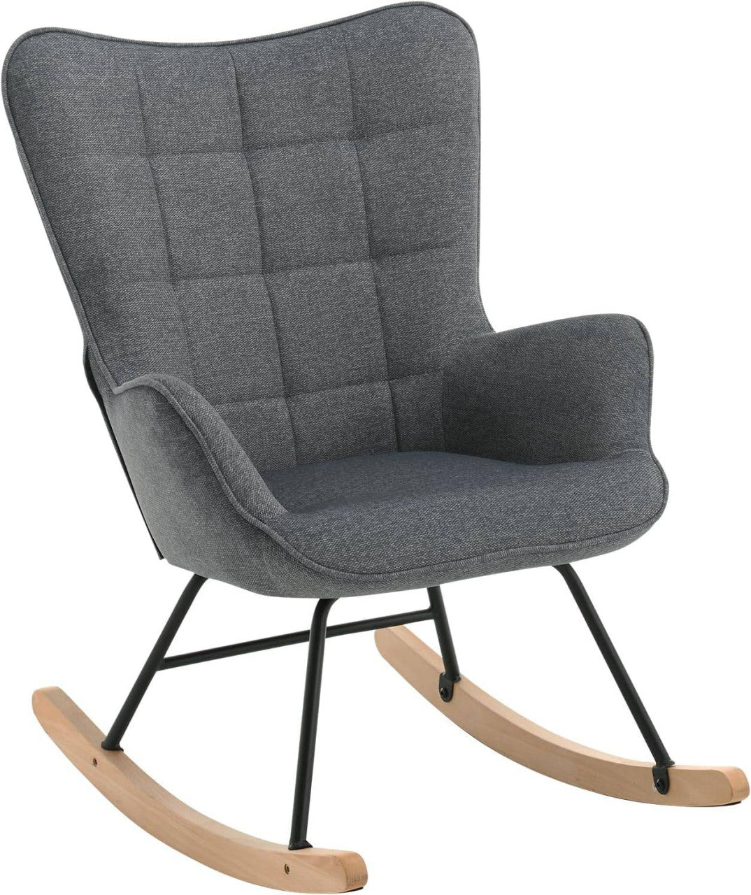 24goodz Rocking Chair - High Comfort - Ergonomic Design - Velvet - For Relaxation - Dark Grey