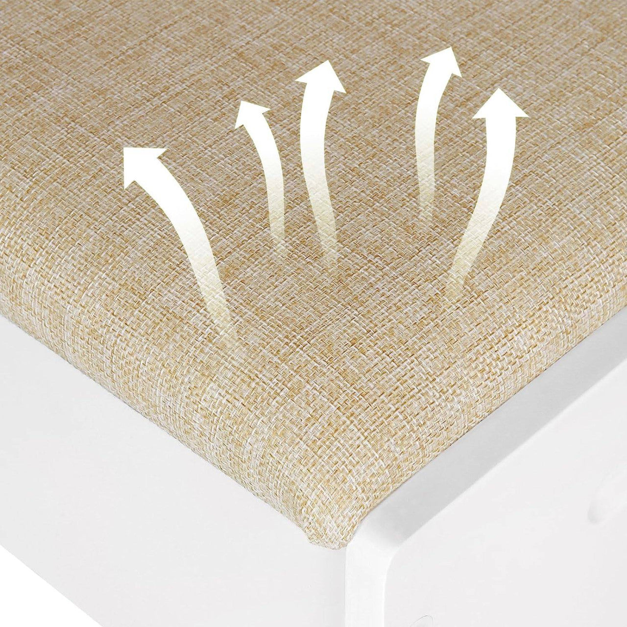 24goodz Makeup Stool - Comfortable Seating - Versatile Design - MDF - For Makeup Lovers - Beige + White