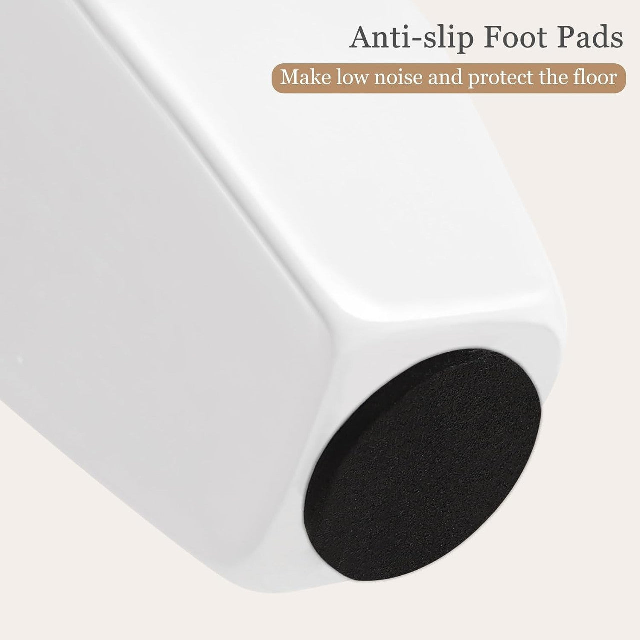 24goodz Makeup Stool - Comfortable Seating - Solid Frame - MDF + Solid Wood - White - 40 x 30 x 50 cm