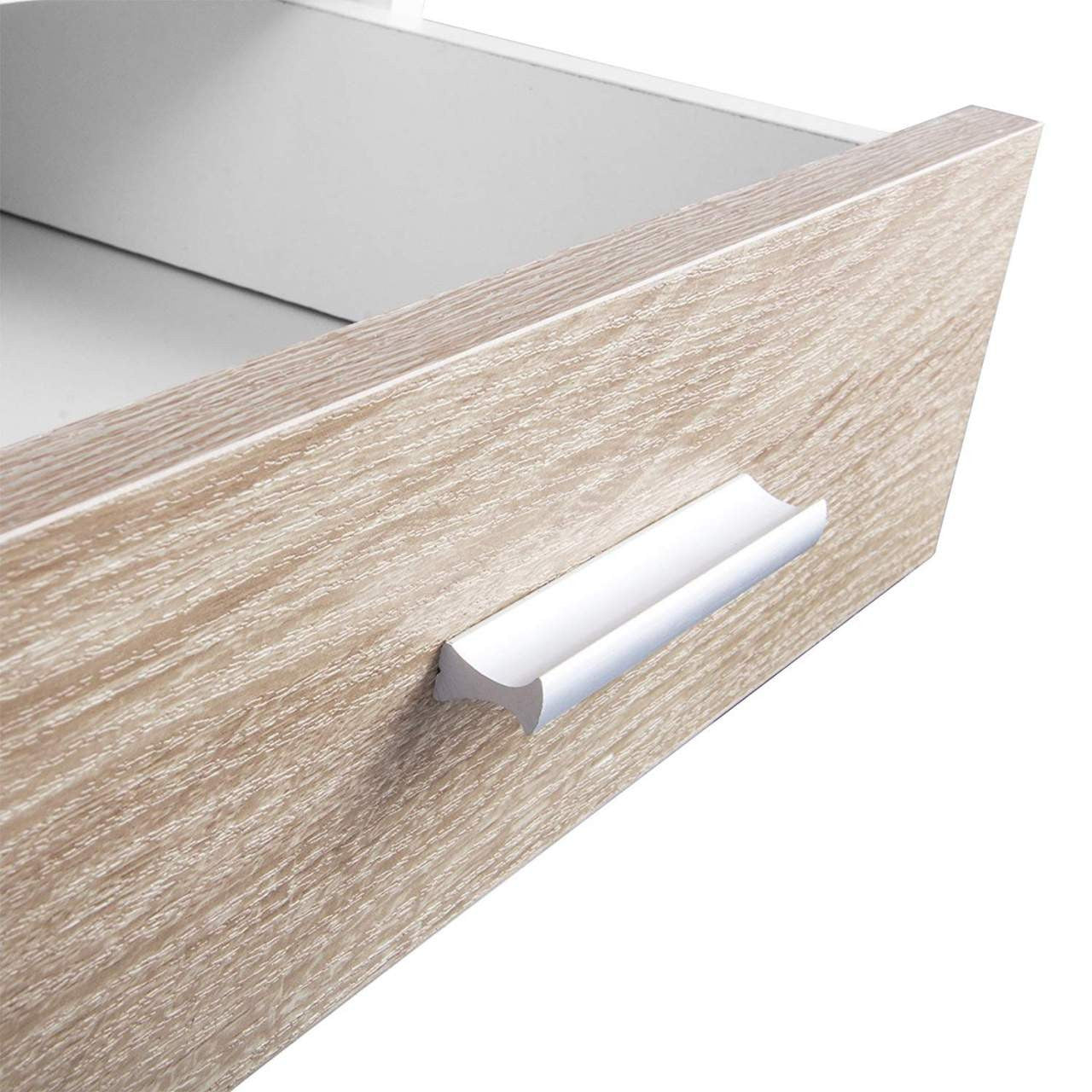 24goodz Home Office Desk with Drawer and Open Compartment - Large Storage Space - Silent and Smooth Drawer Runners - E1 MDF - For Home and Office - White - ws