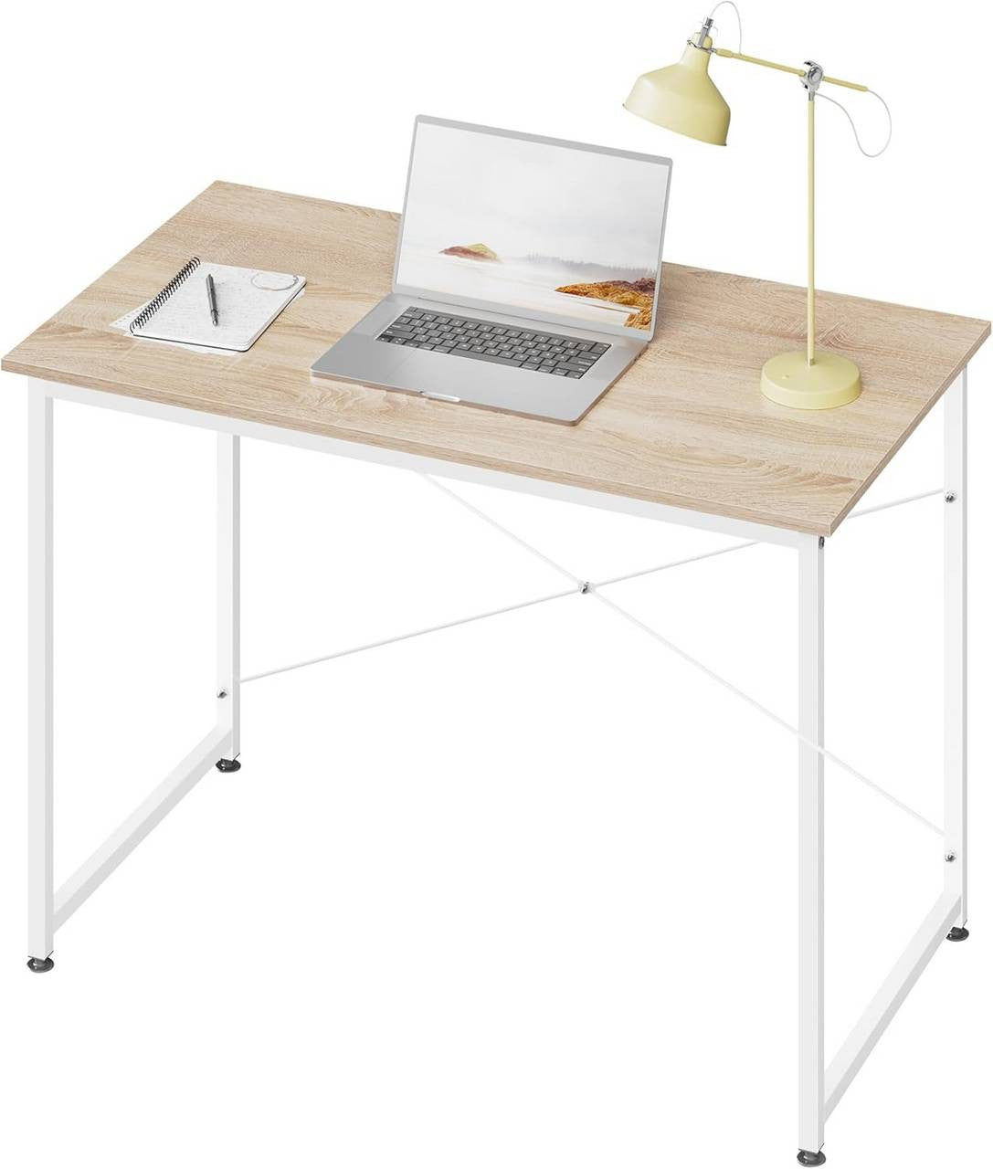 24goodz Desk - Spacious Surface for Comfort - Robust & Durable - E1 Wood Material - Light Oak - 100x50x75 cm