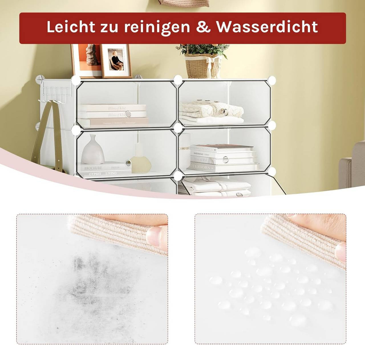 24goodz Shoe Rack with 10 Compartments - Modular Design - Sturdy and Waterproof - PP and Metal - White - 40x30x170 cm