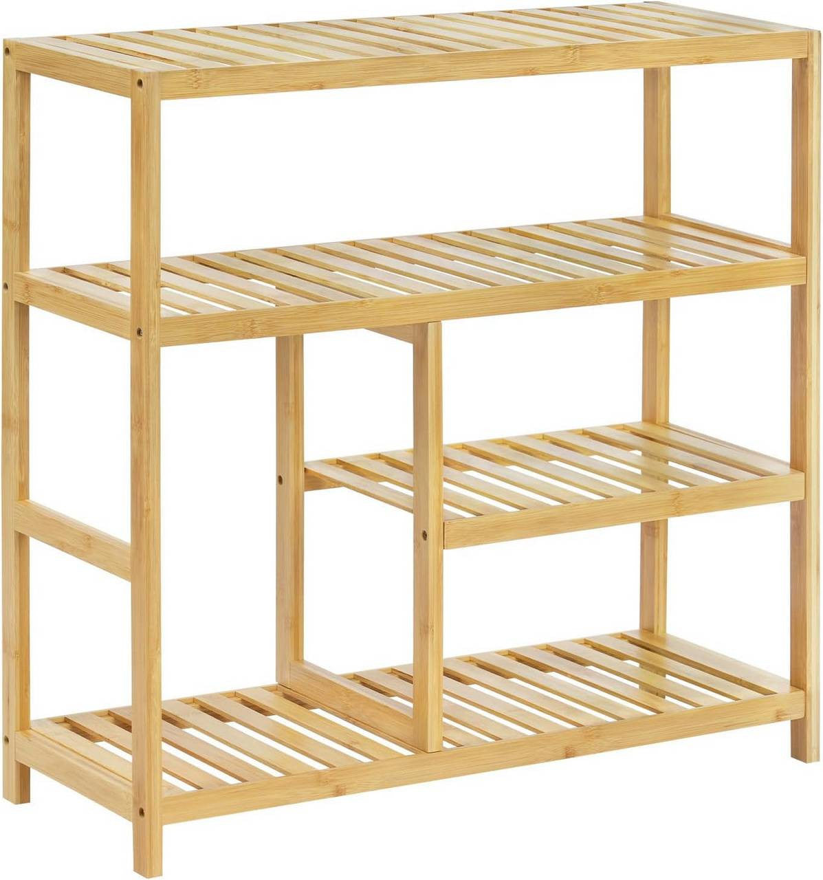 24goodz Bamboo Shoe Rack - Spacious 4-Tier Design - Eco-Friendly Material - Natural Bamboo - For Home Organization - 68 x 68 x 26 cm