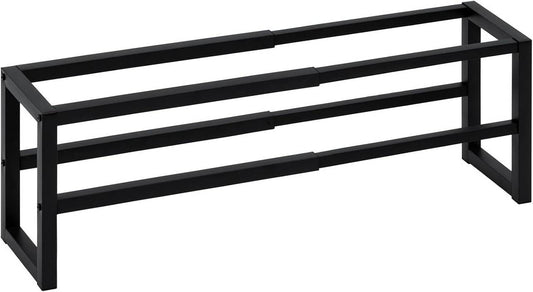 24goodz Expandable Shoe Rack - Space-Saving Design - Durable Metal - For Every Home - Black