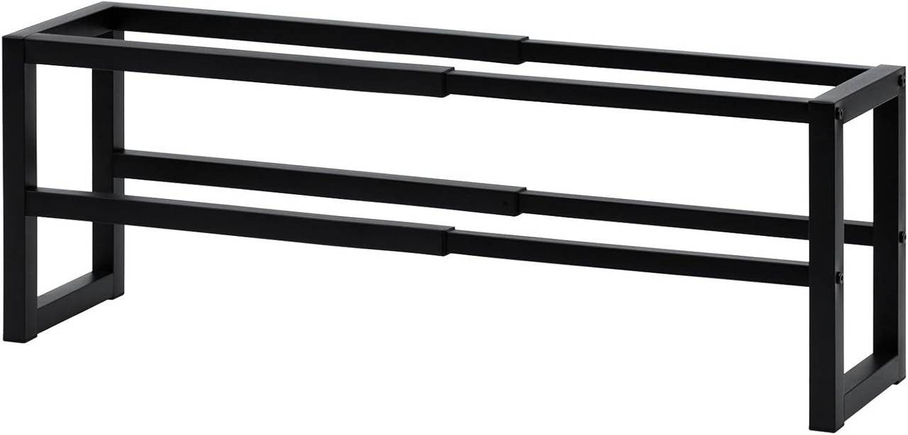 24goodz Expandable Shoe Rack - Space-Saving Design - Durable Metal - For Every Home - Black