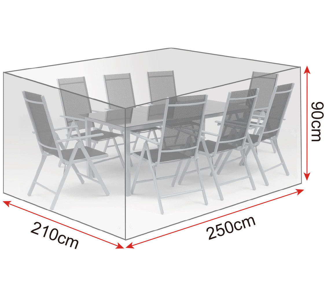 24goodz Transparent Garden Furniture Cover - Durable & Weatherproof - PE Fabric - For All Garden Furniture - 250x210x90 cm - tp