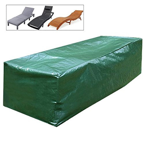 24goodz Rectangular Garden Furniture Cover - Durable & Weatherproof - PE Fabric - Green - 218 x 77 x 55 cm