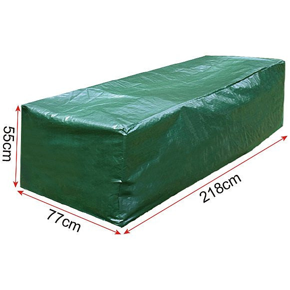 24goodz Rectangular Garden Furniture Cover - Durable & Weatherproof - PE Fabric - Green - 218 x 77 x 55 cm