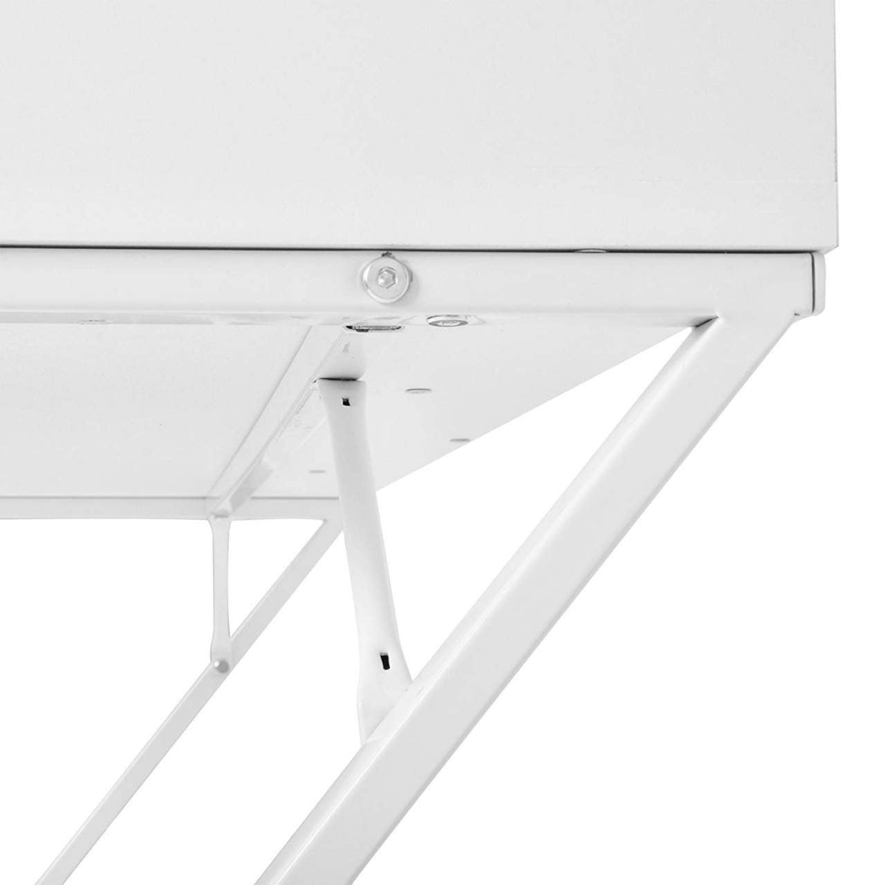 24goodz Study Desk - Elegant & Stable Design - Plenty of Storage Space - E1 Grade MDF + Steel - White + Wood - ws