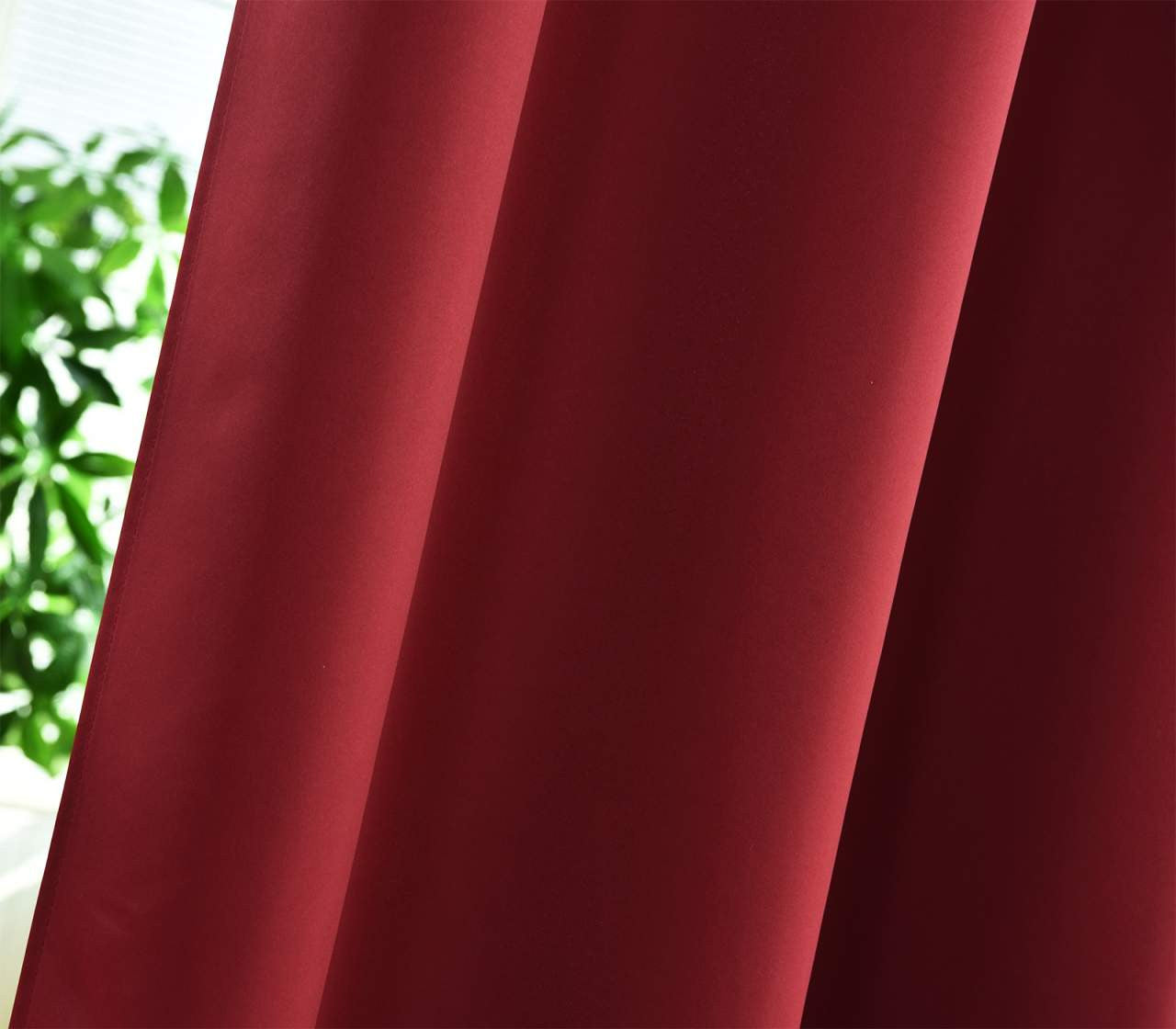 24goodz Elegant Blackout Curtains - Energy Saving & Sound Absorbing - 100% Polyester - For Home Decor - Bordeaux 135x225 cm - bd
