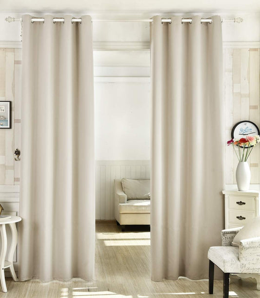 24goodz Sheer Curtains with Eyelets - Energy Saving - Sound Absorbing - 100% Polyester - Cream - 135x245 cm