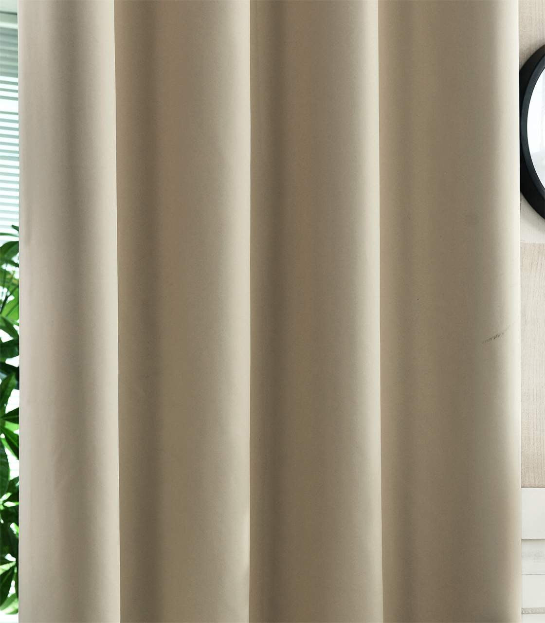 24goodz Sheer Curtains with Eyelets - Energy Saving & Sound Absorbing - 100% Polyester - Sand - 135x245 cm - sd