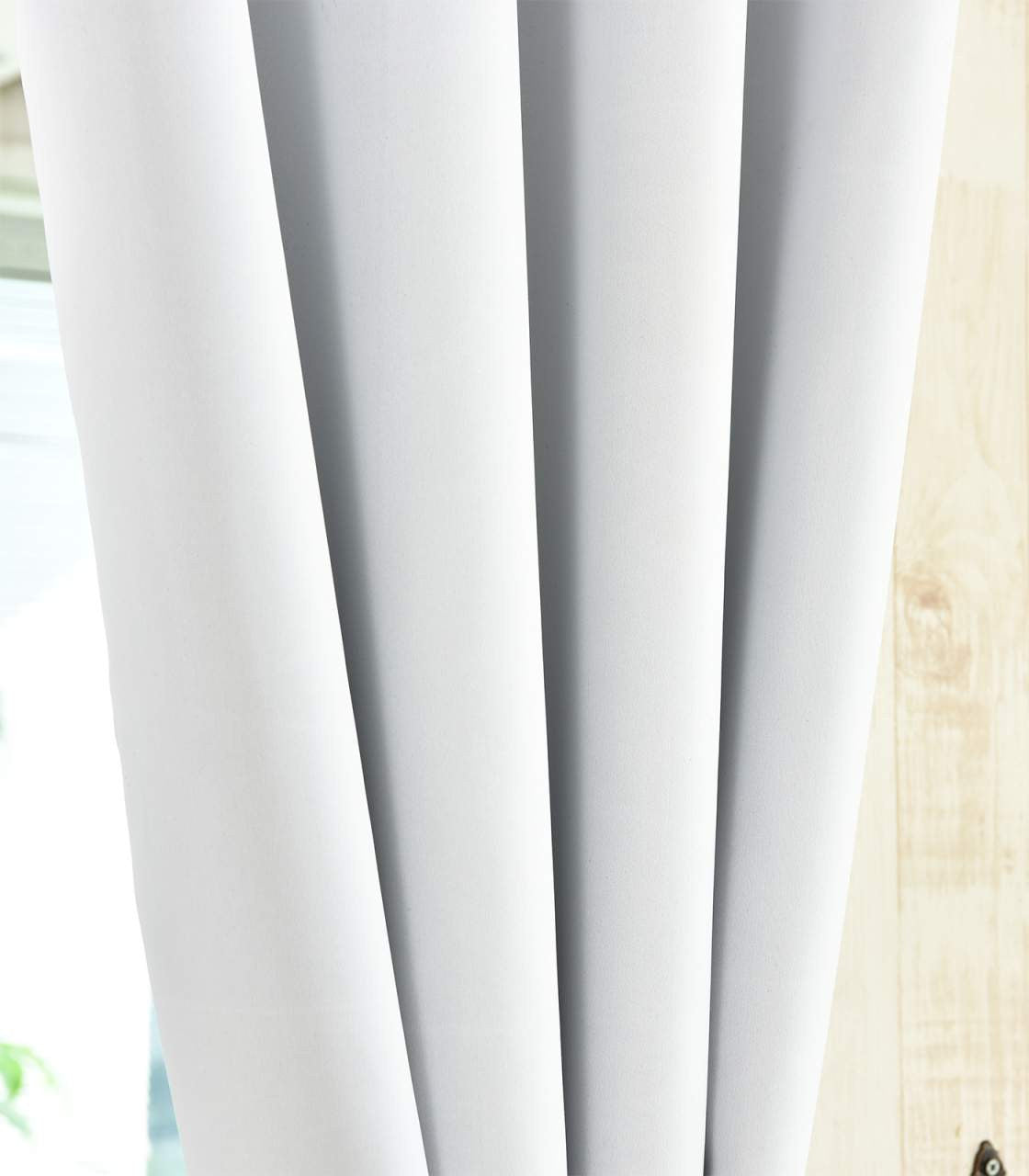 24goodz 100% Polyester Opaque Curtains with Eyelets - Energy Saving & Sound Absorbing - 100% Polyester - For Home Decor - White/Grey 135x225 cm - ws