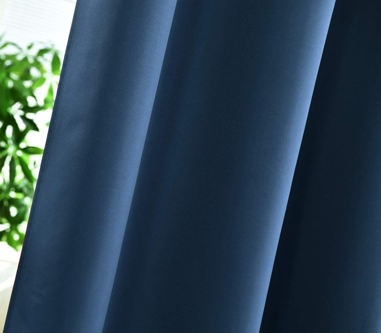 24goodz Dark Blue Blackout Curtains - Energy Saving & Sound Absorbing - 100% Polyester - For Home & Living - 135x225 cm - dbl