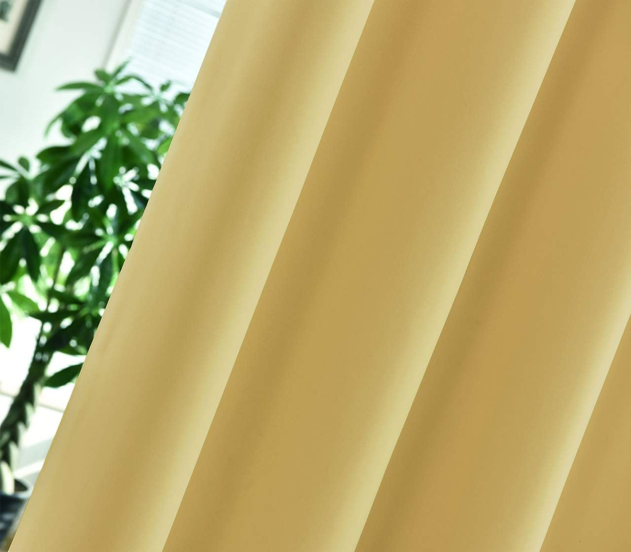 24goodz Elegant Sheer Curtains - Energy Saving - Sound Absorbing - 100% Polyester - Yellow - 135x225 cm - gb