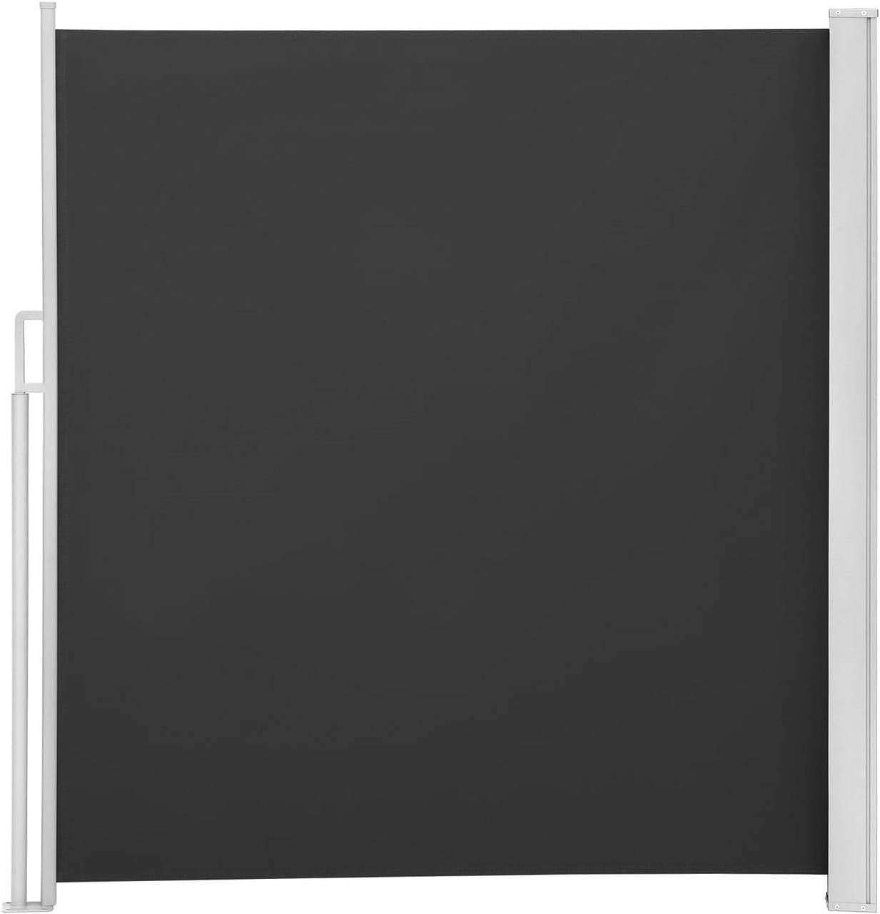 24goodz Retractable Side Awning - Excellent Privacy Protection - UV and Wind Resistant - Polyester - For Balconies and Patios - Anthracite/Cream 160 x 350 cm