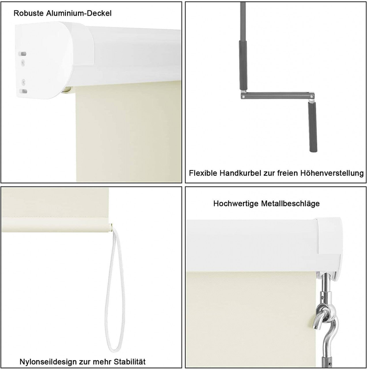 24goodz Vertical Awning - Durable and Weather-Resistant - Polyester - For Balconies and Patios - Beige 100x240 cm