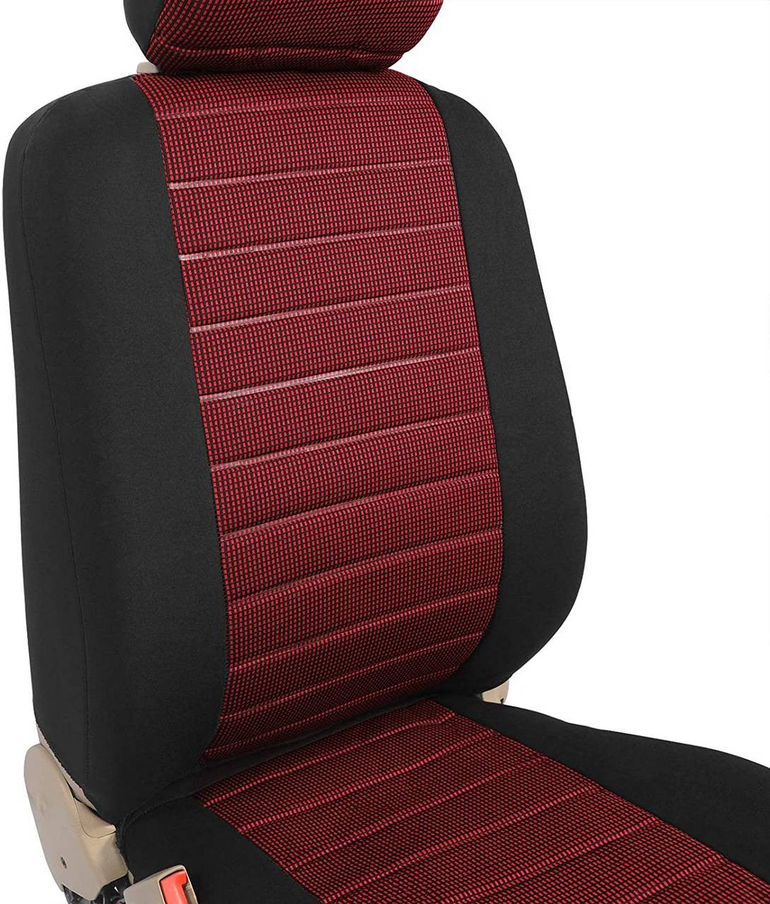 24goodz Universal Car Seat Cover - Durable and Easy to Install - 100% Polyester - For Families - Red/Black