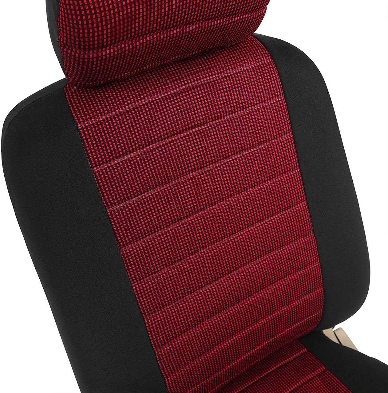 24goodz Universal Car Seat Cover - Durable and Easy to Install - 100% Polyester - For Families - Red/Black