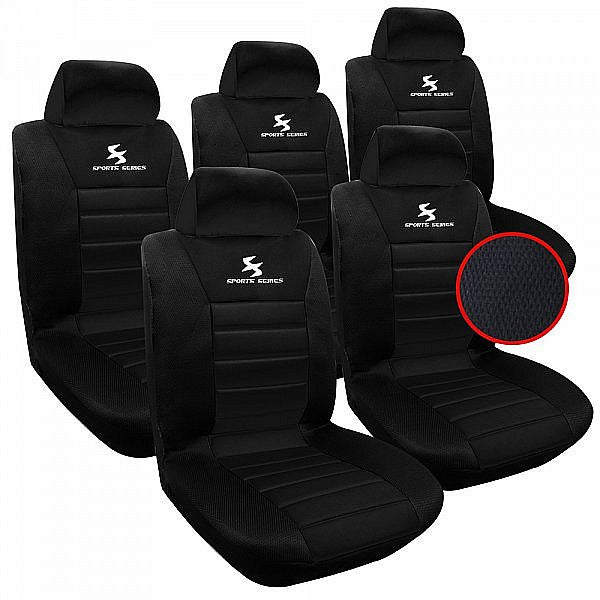 24goodz Car Seat Cover Set - Durable and Easy to Install - 100% Polyester - For Families - Black