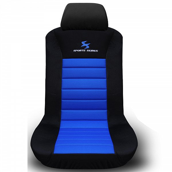 24goodz Car Seat Cover Set - Durable and Easy to Clean - 100% Polyester - For Families - Black/Blue