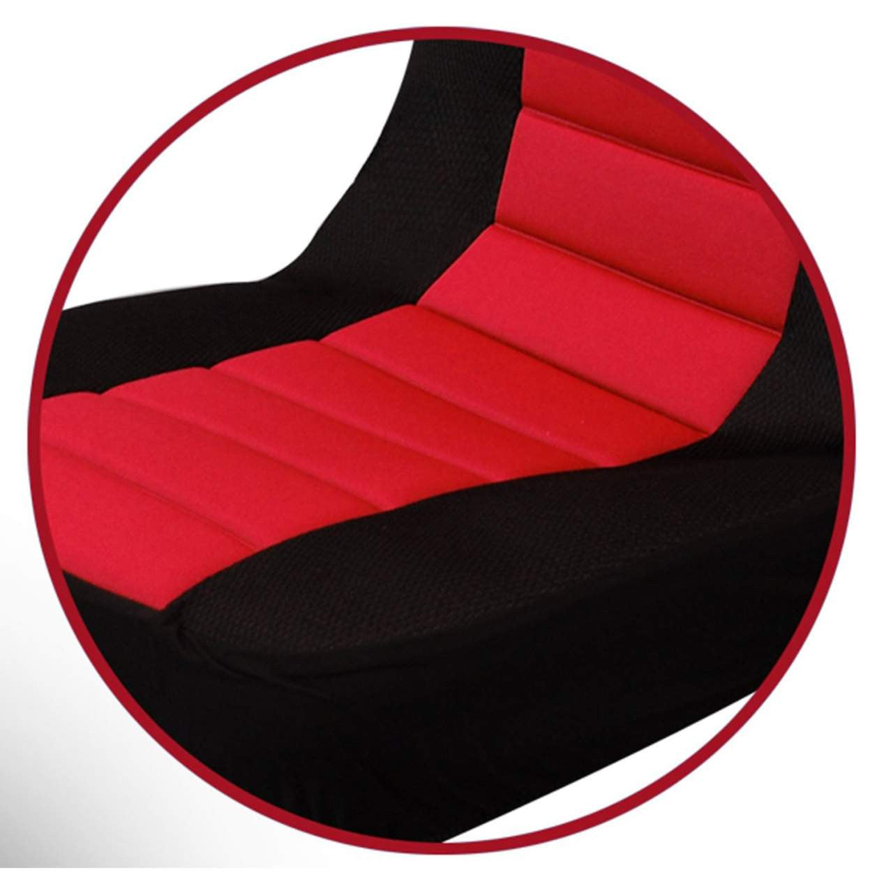 24goodz Car Seat Covers Set - Durable and Easy to Clean - 100% Polyester - For Families - Black/Red