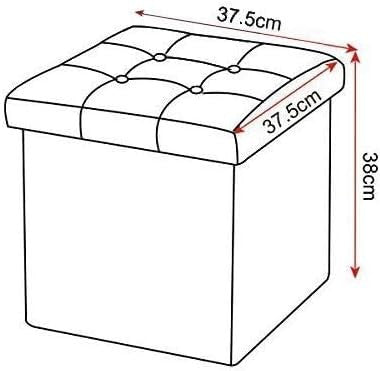 24goodz Folding Storage Stool - Sturdy & Safe - Space-Saving Design - MDF - Brown