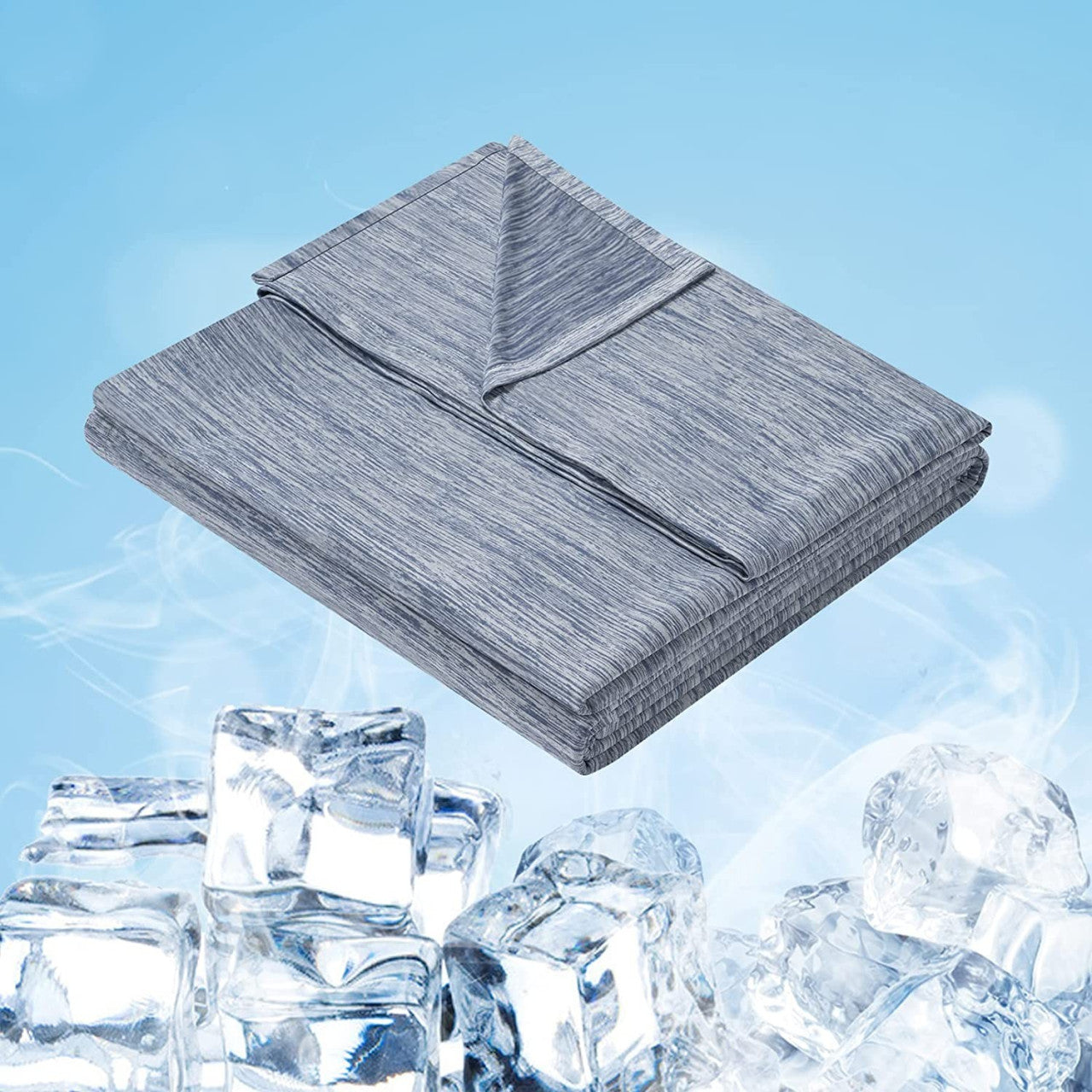 24goodz Self-Cooling Blanket - Eco-Friendly Material - Comfortable and Breathable - Nylon and Polyethylene - For Adults - Blue 220 x 240 cm