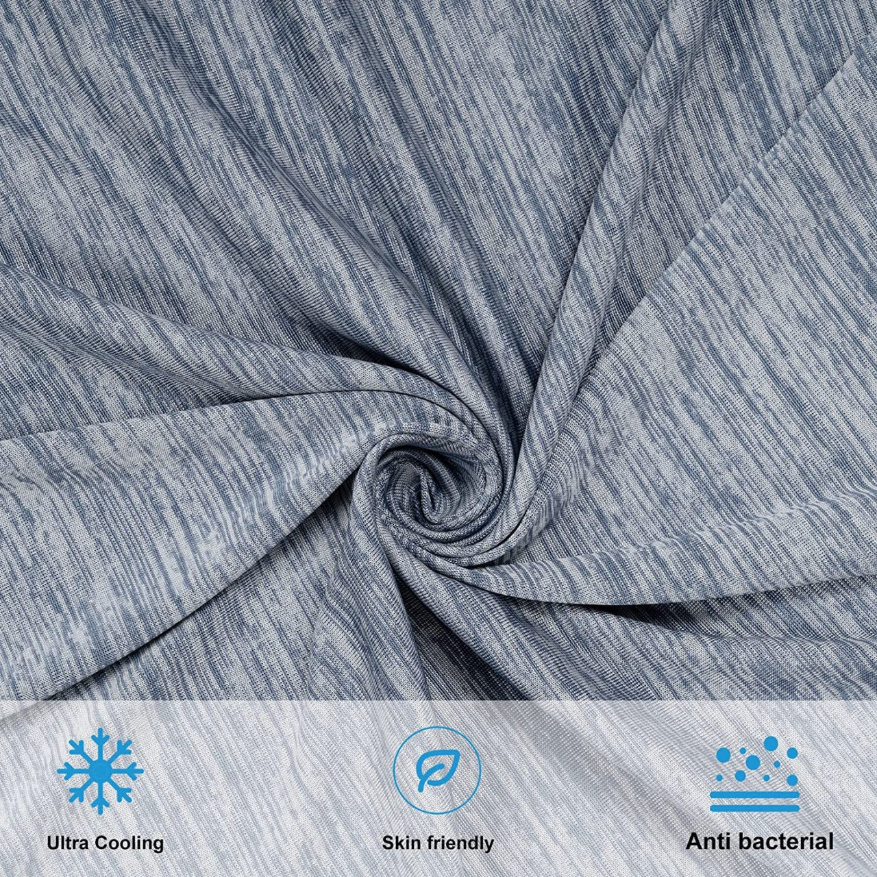 24goodz Self-Cooling Blanket - Eco-Friendly Material - Comfortable and Breathable - Nylon and Polyethylene - For Adults - Blue 200 x 220 cm