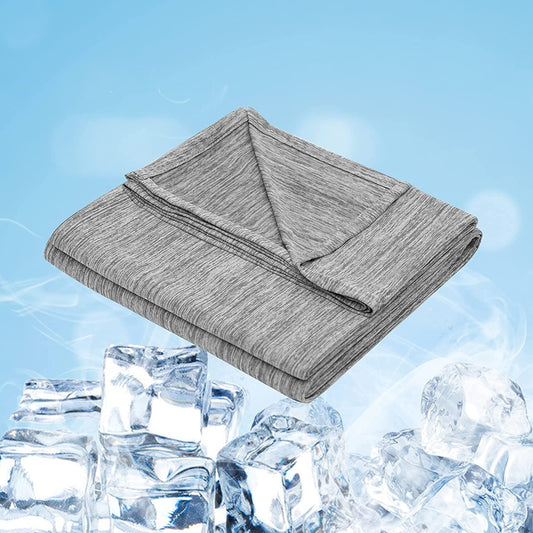 24goodz Self-Cooling Blanket - Environmentally Friendly - Multi-functional - Nylon and Polyethylene - Grey - 200 x 220 cm