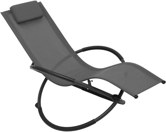 24goodz Garden Recliner Chair - Comfortable and Stylish Design - Textilene Fabric - For Outdoor Relaxation - Grey