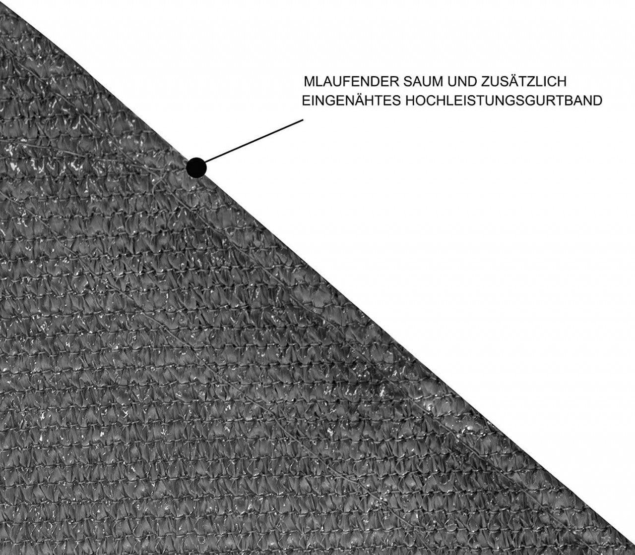 24goodz Breathable Sunshade Canopy - UV Protection - Tear-Resistant HDPE - Grey - 4x4 m