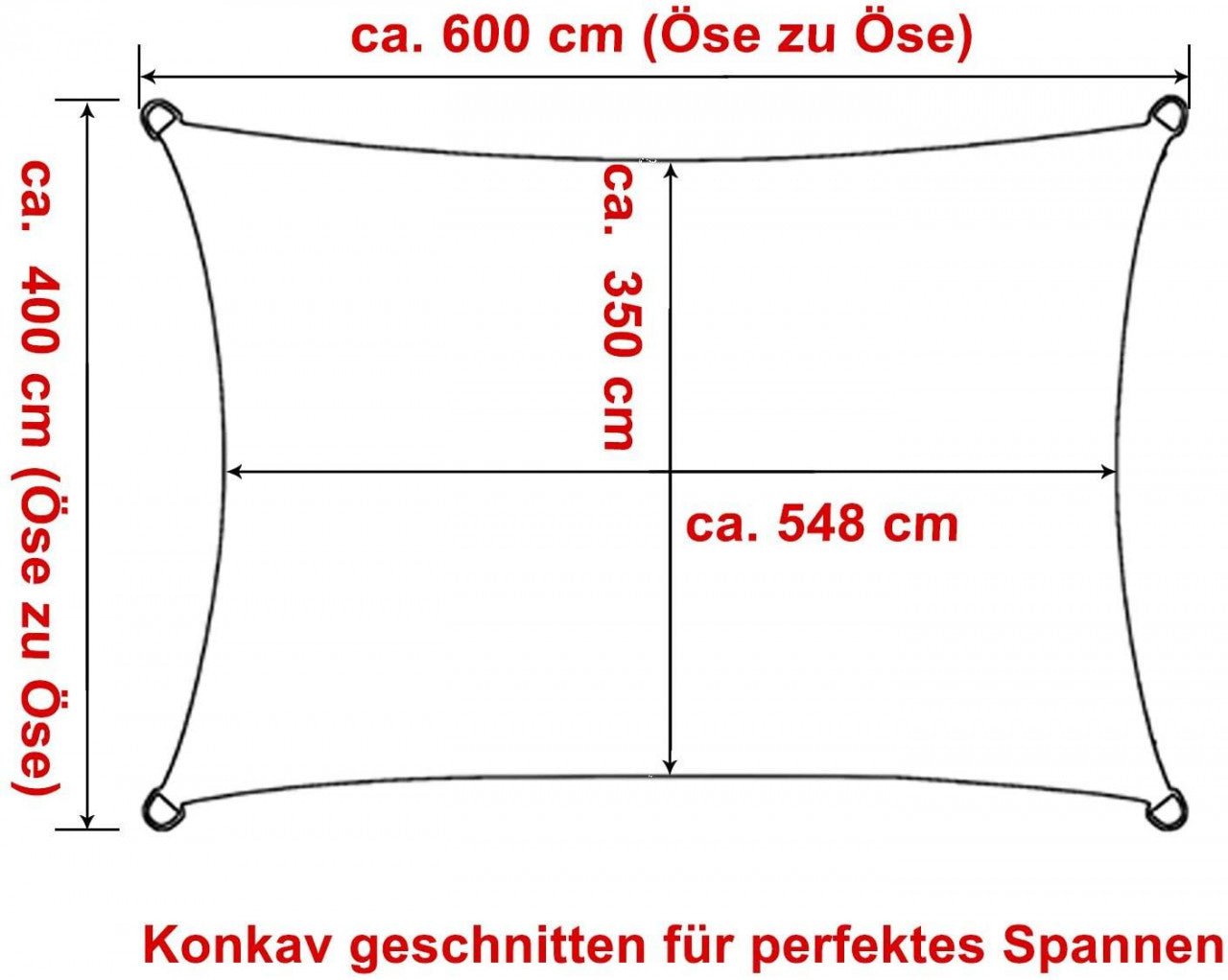 24goodz Waterproof Sun Shade Sail - 93% UV Protection - Easy to Install - PES - For Outdoor Spaces - Grey 4x6 m