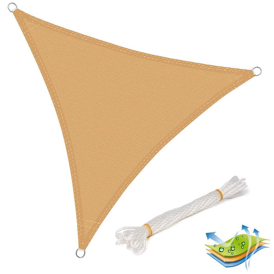 24goodz Sun Shade Sail - UV Protection - Tear-Resistant Design - 100% HDPE - Sand - 4x4 m - sd