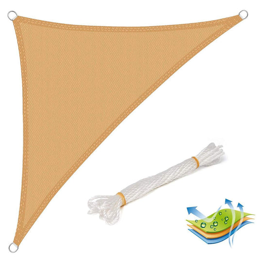 24goodz Sun Shade Sail - UV Protection - Tear-Resistant and Easy to Install - 100% HDPE - Sand - 2.5x2.5x3.5 m - sd