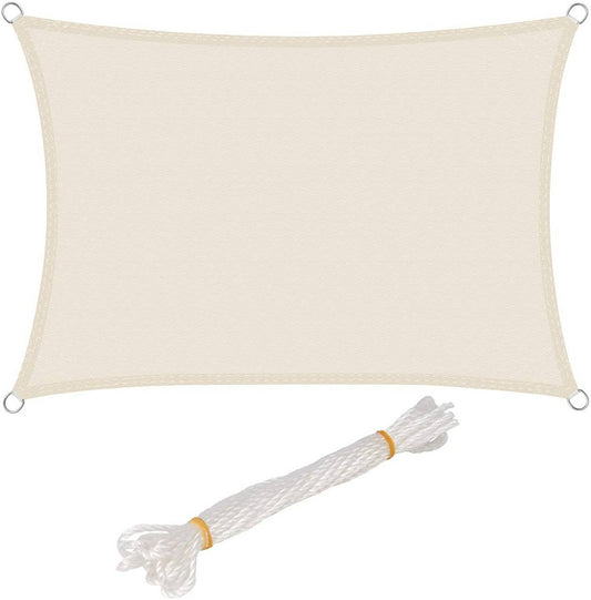 24goodz Sunshade PES Wind Screen - 93% UV Protection - Water-Repellent and Tear-Resistant - 100% PES - Cream - 3x5 m - cm