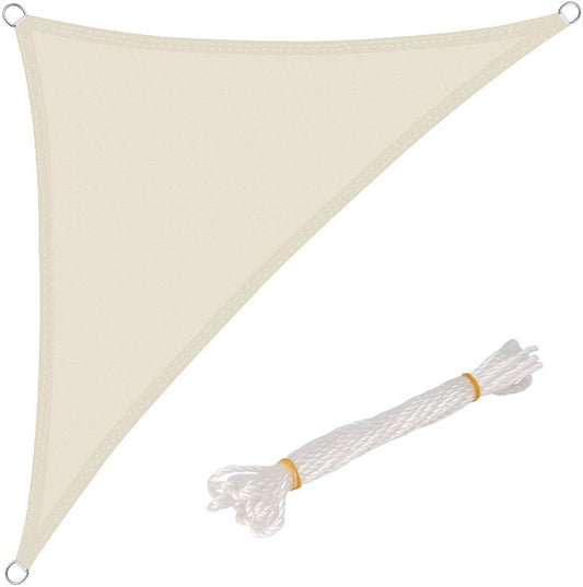 24goodz Sun Shade Sail - Up to 93% UV Protection - Water-Repellent and Tear-Resistant - 100% PES - Cream - 5x5x7 m - cm