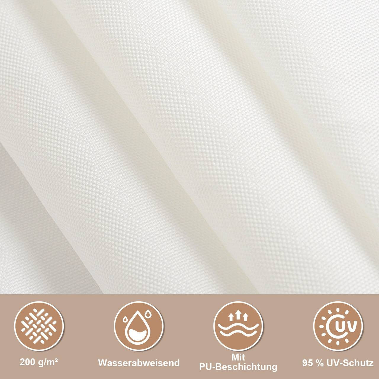 24goodz Sunshade Canopy - Waterproof and UV Resistant - PES Fabric 200 g/m² - For Outdoor Spaces - Beige 5x7 m