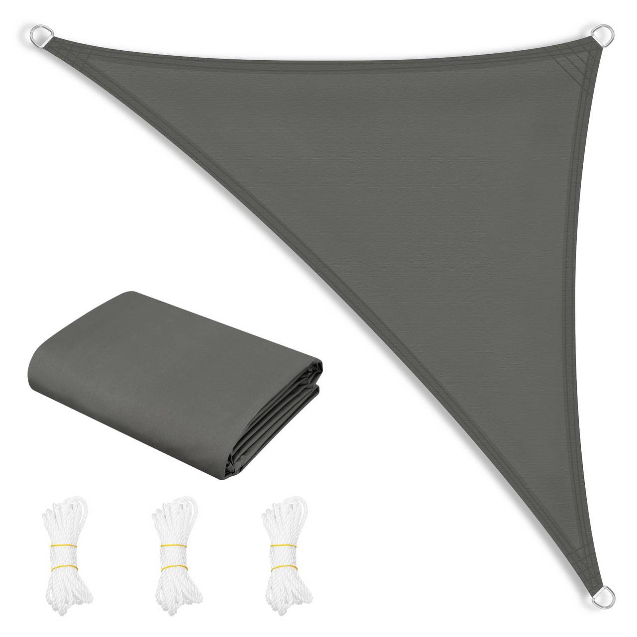 24goodz Sun Shade Sail - Waterproof and UV-Resistant - Durable PES Fabric - Outdoor Use - Dark Grey 5x7x7 m