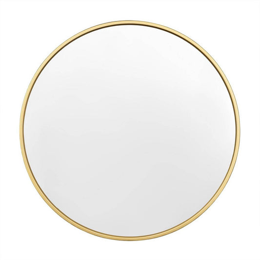 24goodz Round Wall Mirror - Crystal Clear Reflection - Minimalist and Luxurious Design - Glass and MDF - Black - 71 cm